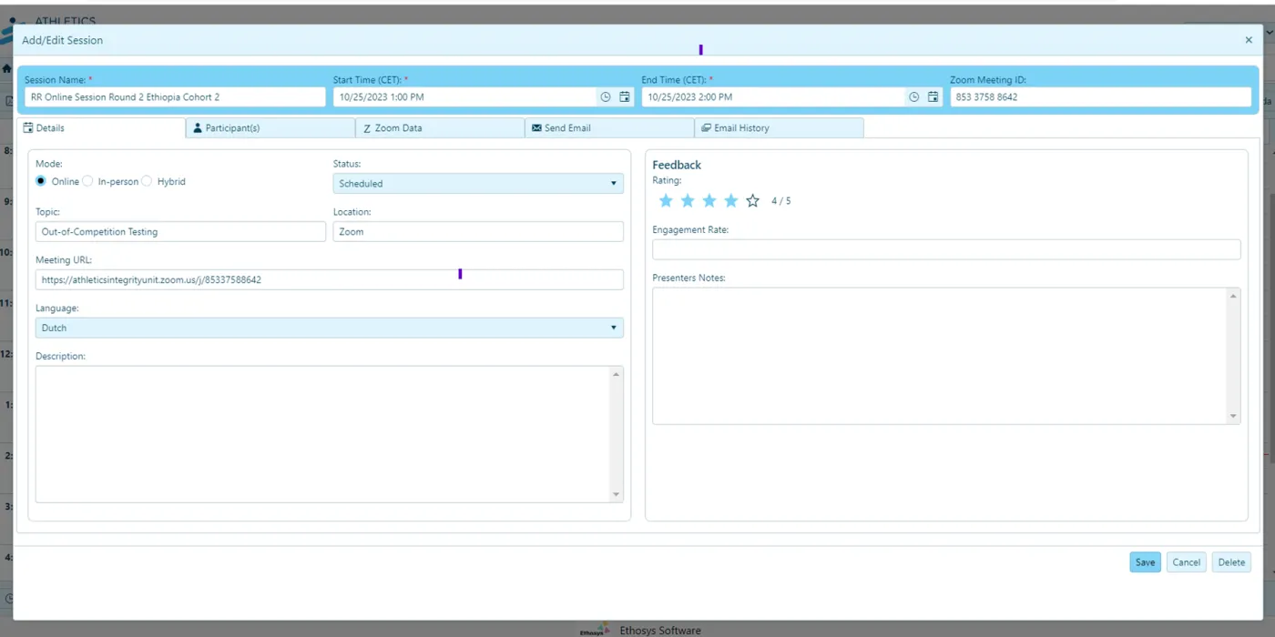 Athlete Federation Tool